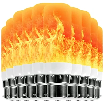 Image of Qelus Flame Light Bulb,LED Effect Bulbs,5W B22 Flickering Bulb with 3 Modes Retro Indoor Outdoor Decorationrative Lights for Home Party Decoration (10 Pcs)