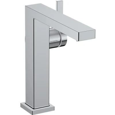 Image of hansgrohe Tecturis E Fine bathroom tap without waste, energy saving (CoolStart), sink with spout height 150 mm, basin mixer water (EcoSmart+), chrome, 73041000