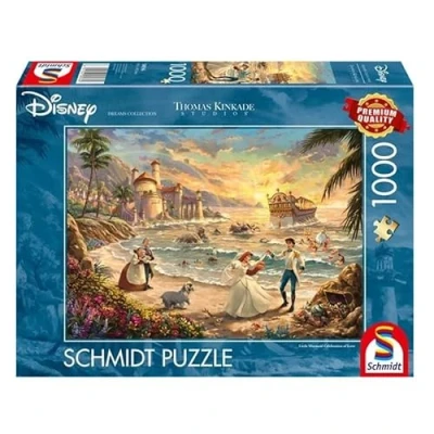 Image of Schmidt Thomas Kinkade: Disney The Little Mermaid Celebration of Love (1,000 Pieces) Jigsaw Puzzle Ages 14+ 1+ Players