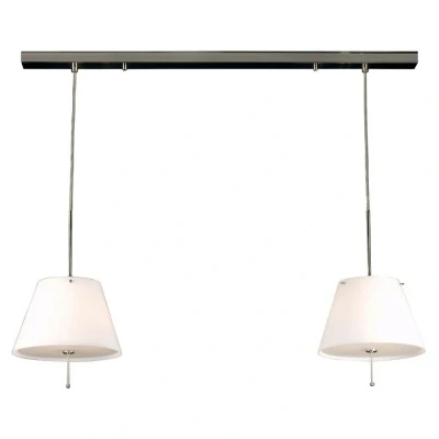 Image of Brezil 2 Light Straight Bar Pendant Ceiling Satin Nickel