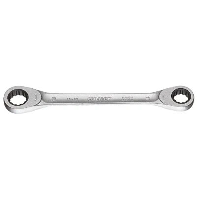 Image of Gedore 4R 10X11 10 x 11 mm Double Ring Ratchet Spanner Silver