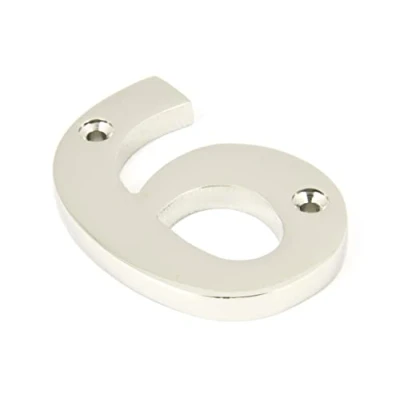 Image of From The Anvil Polished Nickel Numeral No &#039;6&#039; 90316