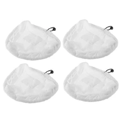 Image of First4spares Washable Microfibre Cloth Cleaning Pads for Pifco 6 in 1 Steam Mops (Pack of 4, White)
