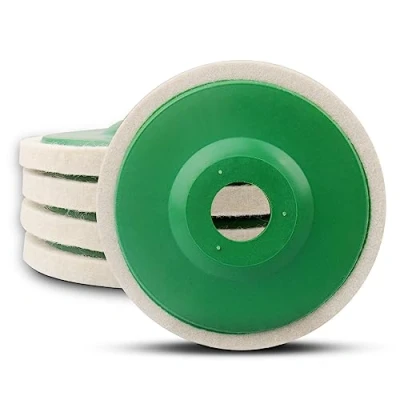Image of ATOPLEE Wool Polishing Wheel Disc,5pcs 115mm Dia Buffing for 4.5 Inch Angle Grinder,Wool Felt Metal,Marble,Wood（Hole Diameter:22mm,Thickness:8mm）