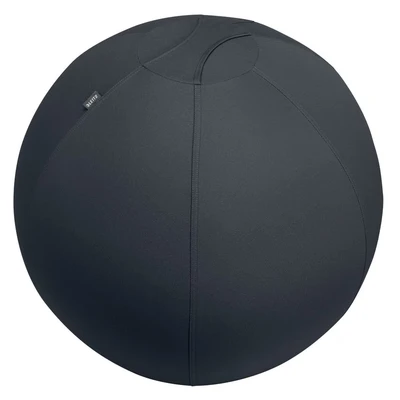 Image of Leitz Ergo Active Sitting Ball, Ergonomically Designed Desk Chair Alternative, 75cm Diameter, Includes Fabric Ball Cover, Hand Air Pump &amp; 2 x Plugs, Range, Velvet Grey, 65430089