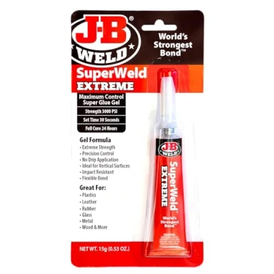 Image of JB Weld Superweld Extreme Instant Adhesive Super Glue Gel, Multi Purpose Ultra Fast Setting, Suitable for All Metals and Other Materials, Clear 15g
