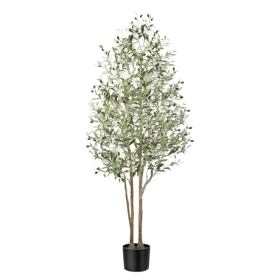 Image of Alupssuc 6FT Artificial Olive Tree, Fake Tree with Lifelike Leaves, Faux Indoor Outdoor for Home Living Room Bedroom Balcony Corner Office Garden Decor, 180cm