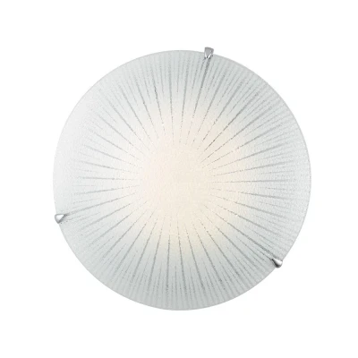 Image of CHANTAL LED Patterned Glass Flush Ceiling Light White 1820lm 4000K 40cm
