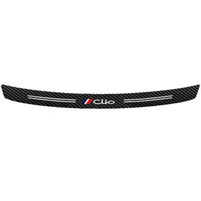 Image of Car Rear Bumper Protector, for Ren Ault Clio, Carbon Fiber Trunk Sill Plate Decorative Strips Anti Scratch Guard Styling Accessories