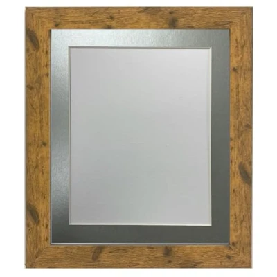 Image of FRAMES BY POST Studio Antique Wood Picture Photo Frame with Silver Mount A3 for Image Size A4