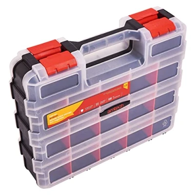 Image of Amtech S6463 Double Sided Storage Box Organiser, Screw Box, Assortment for Hardware, 34 Adjustable Compartments