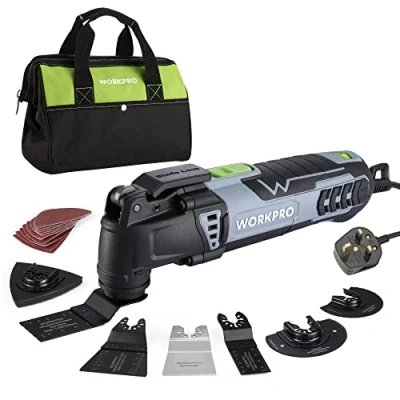 Image of WORKPRO Oscillating Multi Tool 300W, 7 Variable Speeds, 3 Oscillation Angle, Quick Change Blade System, 17pc Accessories Kit Make it a Details Sander, Cutter, Scraper, Grinder