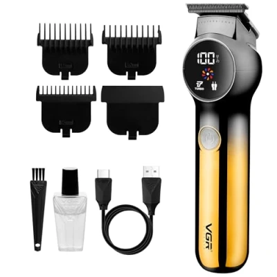 Image of VGR Beard Trimmer Men Electric Rechargeable Ceramic Blades USB 180 Min Battery 7000 RPM Cordless Hair Clippers Grooming Kit Face Facial Shaver Razor Stubble Sideburn Moustache