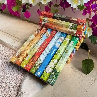 Image of Flute Incense Sticks Various Fragrances 20 Packs Total 400 Sticks(20 x Sticks) Best for Meditation,Yoga,Aroma Therapy, Relaxation