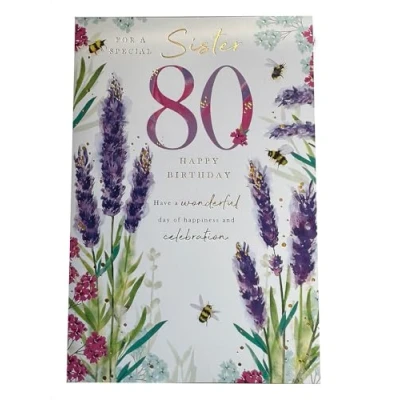 Image of A Special Sister 80 80th Today Dressing Table Happy Birthday Card Lovely Verse