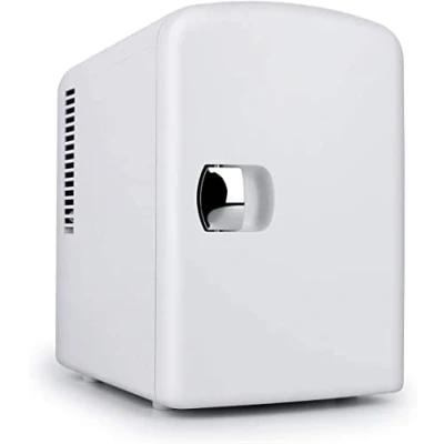 Image of Denver MFR 400 Small Mini Fridge With UV Light Disinfection 4 Litre / 6 can Perfect for Skincare, Cosmetics, Food or Drink Bedroom, Car Games Room Cools &amp; Warms Mains Portable White