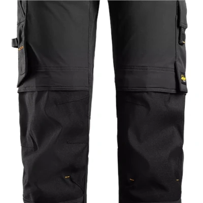Image of Snickers AllroundWork Full Stretch Trousers Holster Pockets Black/Black 52