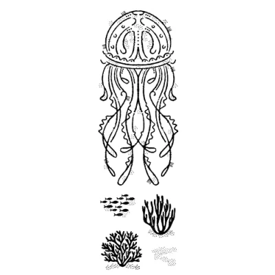Image of Francoise Collection Jelly Fish Clear Stamp Set