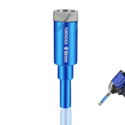 Image of Dry Diamond Drill Bit 16mm Tile Tipped Bits for Porcelain Tiles Glass with Wax Core All Purpose Drilling