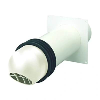 Image of 6&quot; 150mm High rise ventilator. Brown grill for Tumble Dryer/ extractor fan/ cooker hood etc. (White)