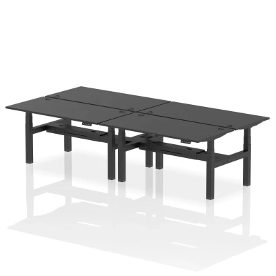 Image of Air B2B 1600x800mm Height Adjustable 4P Bench Desk CP Black/Black