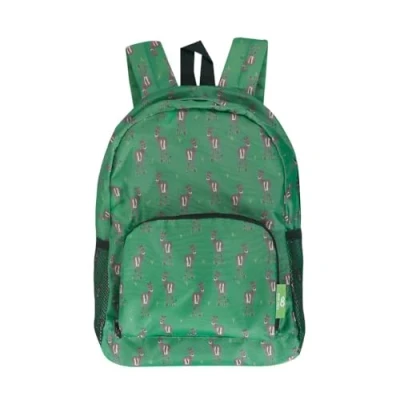 Image of ECO CHIC Lightweight Foldable Water Resistant Mini Backpack Folds Into Pouch for Storage (Deer Green)
