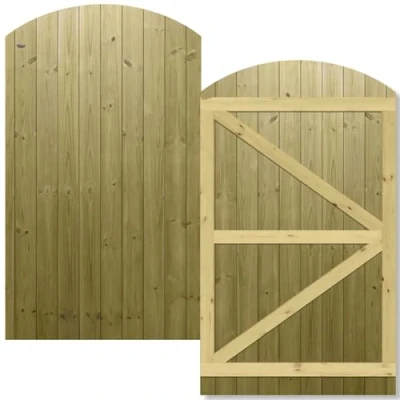 Image of Tongue &amp; Groove Interlocking Fully Framed Arched Top Pedestrian Side Garden Gate Height: 6ft (180cm) x Width: 105 cm Supplied without a Latch or Hinge Pack