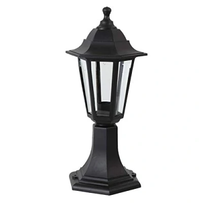 Image of Ex Pro Traditional Style IP44 Rated Black Outdoor Garden Post Top Lamp Lantern Light, E27 Fitting 1 Pack