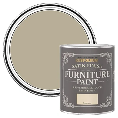 Image of Rust Oleum Cream Furniture Paint in Satin Finish Featherstone 750ml