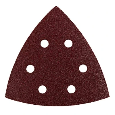 Image of kwb Sanding Triangles 105 Mm Made of High Grade Aluminium Oxide with Grit 120, tool Free Change, Synthetic Resin Bonding and Reinforced Paper Backing for Medium Fine Wood Metal