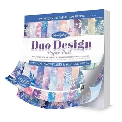 Image of Hunkydory Duo Design Paper Pads Stunning Snowflakes &amp; Soft Snowfall DDPP148