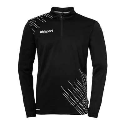 Image of uhlsport Men&#039;s Score 26 1/4 Zip Top Sports Jacket Sweatshirt Pullover Football Fitness Gym Hoody Jumper Black/White