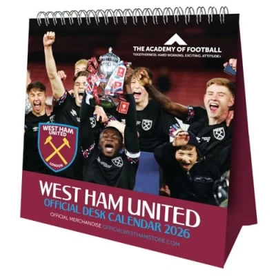 Image of West Ham United FC, 50th Anniversary Easel Desk Calendar 2026