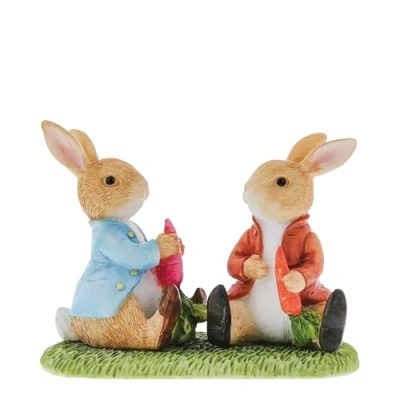 Image of Beatrix Potter Peter Rabbit &amp; Benjamin Bunny Figurine