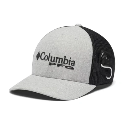 Image of Columbia PFG Logo Mesh Ball Cap Tall, Cool Grey Heather/Black, L/XL