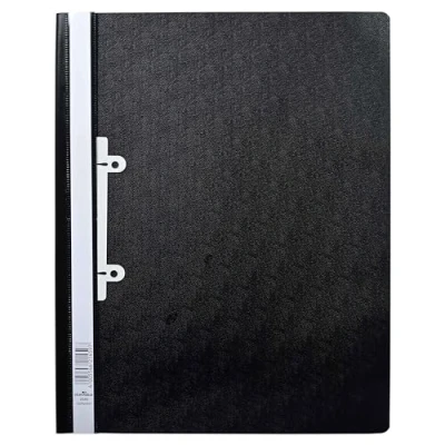 Image of Durable Clear View A4 Document Folder Black Transparent Front Cover Pack of 25 Folders Perfect For Holding Punched Documents