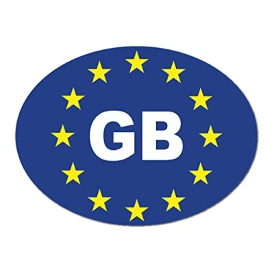 Image of GB Euro Car Stickers Blue Oval Self Adhesive Vinyl for Van Lorry