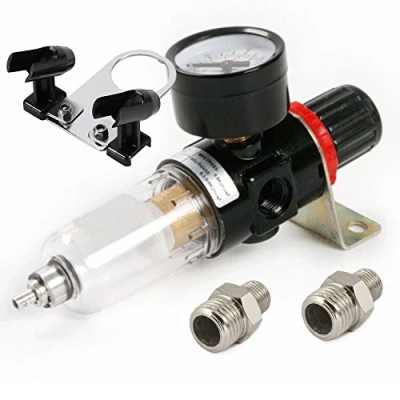 Image of Air Pressure Regulator Oil/Water Trap Inline Filter Airbrush Compressor HS F2 + Holder