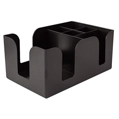 Image of We Can Source It Ltd Black Bar Caddy for Keeping Cocktail Decorations and Stirrers Polystyrene Counter