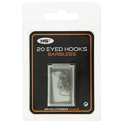 Image of x20 NGT Barbless Eyed Hooks in Size 14