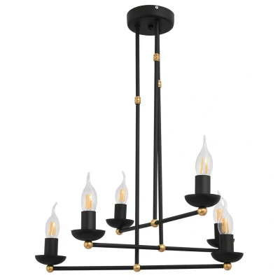 Image of Monterey Multi Arm Pendant Ceiling Light Black, Gold 60cm