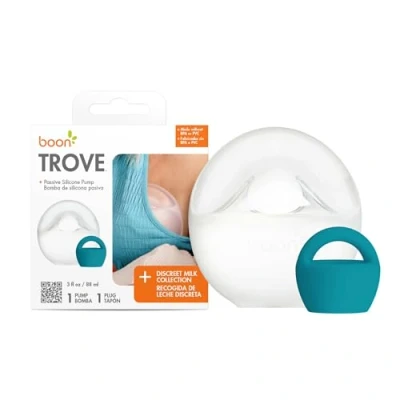 Image of Boon Trove Silicone Manual Breast Pump — 1 Count Hands Free Passive for Nursing Newborns and Breastfeeding Essentials
