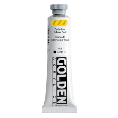 Image of Pro Art Golden Heavy Body Acrylic Paint 2 oz Cadmium Yellow Dark