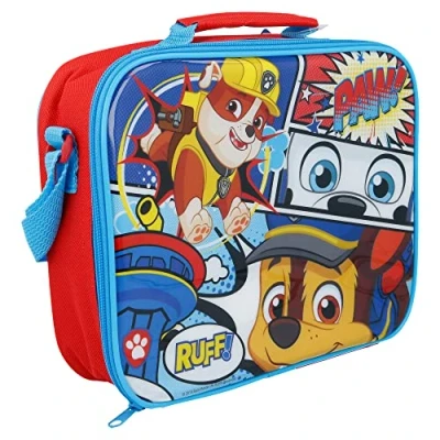 Image of Stor Rectangular Insulated Bag with Strap Paw Patrol Comic Lunch Bag, Youth Unisex, Multi Colour, One Size