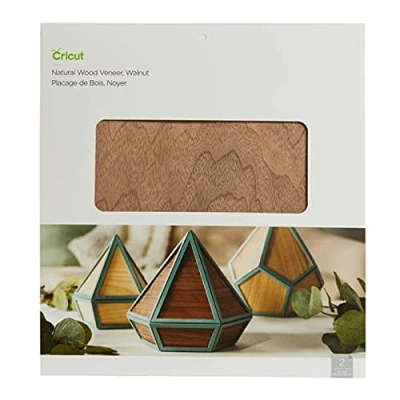 Image of Cricut Natural Wood Veneer Walnut 30.5cm x (12&quot; 12&quot;) 2 Pack Explore and Maker Machines. Requires Deep Point Blade, Brown, (2007069)
