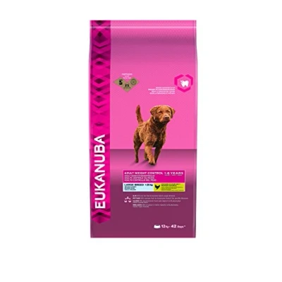 Image of Eukanuba Weight Control Large Breed Low Fat Dry Food (with Chicken for Dogs, Premium Breeds) 12kg Bag