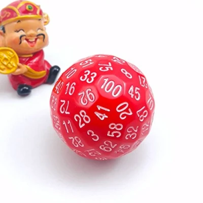 Image of Bescon Polyhedral Dice 100 Sides Dice, D100 die, Sided Cube, Game Dice,100 Cube of Red Color