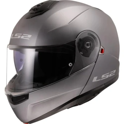 Image of LS2 Motorcycle Helmet. Modular / Flip Front. FF908 STROBE II MATT TITANIUM 06 (M) 57 58cm