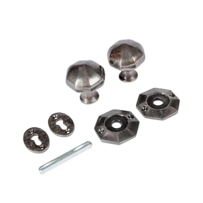 Image of Raw 60mm Octagonal Rim &amp; Mortice Door Knob By Hammer Tongs
