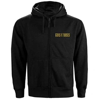 Image of Guns N&#039; Roses Men&#039;s Classic Logo (Back Print) Hoodie, Black (Black Black), X (Size:X Large)